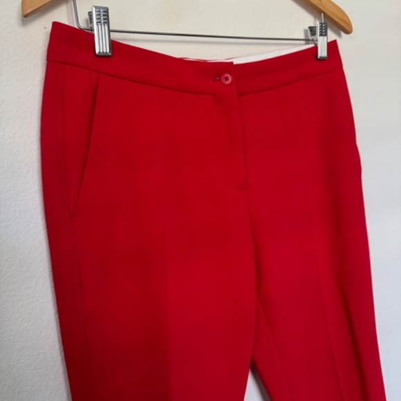 Maje Italian Casual Tailored Crepe Crop Pant in Red 6/8 38 - Picture 7 of 8